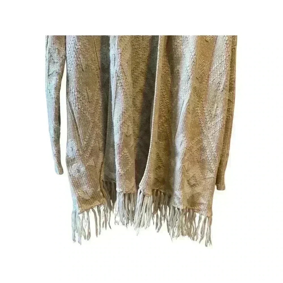 Show Me Your Mumu Taupe/Neutral Aztec Print Waterfall Front Cardigan - Picture 3 of 7